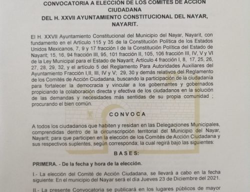 CONVOCATORIA ELECCION DE COMITES DE ACCION CIUDADANA DEL NAYAR